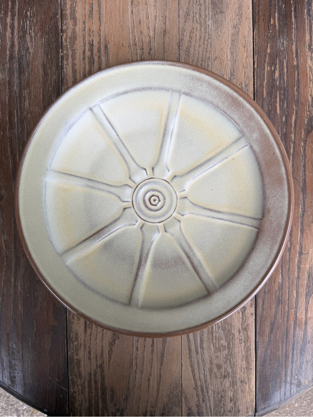 Frankoma 94FL Wagon Wheel Desert Gold Dinner Plate